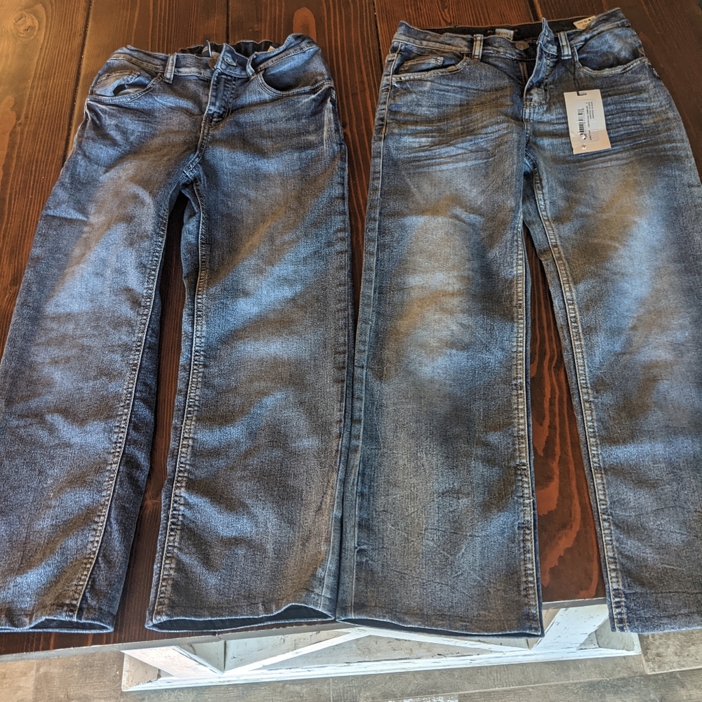 Boys silver jeans size 8